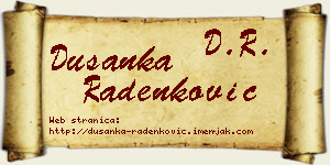 Dušanka Radenković vizit kartica
